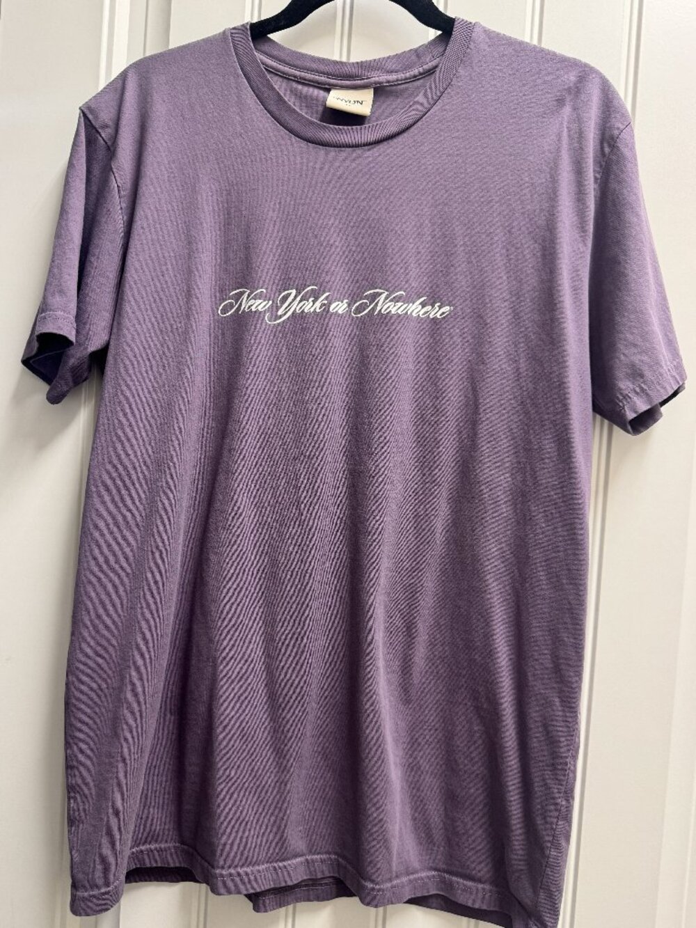 NEW YORK OR NOWHERE Purple Tee, Size L